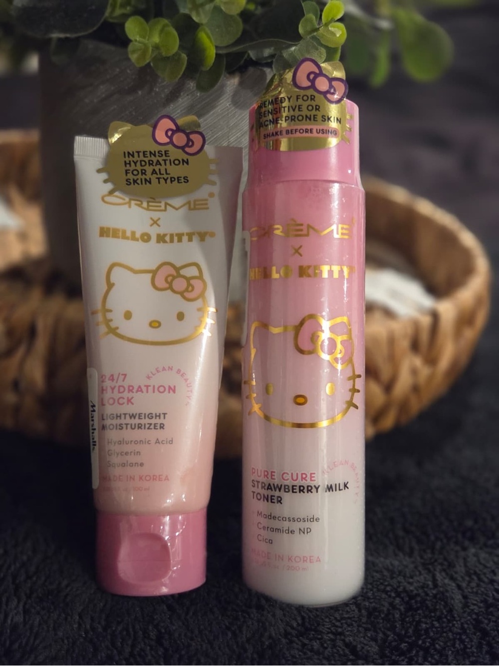 Crème x Hello Kitty Strawberry Milk Toner & Hydration Lock Duo - Set
